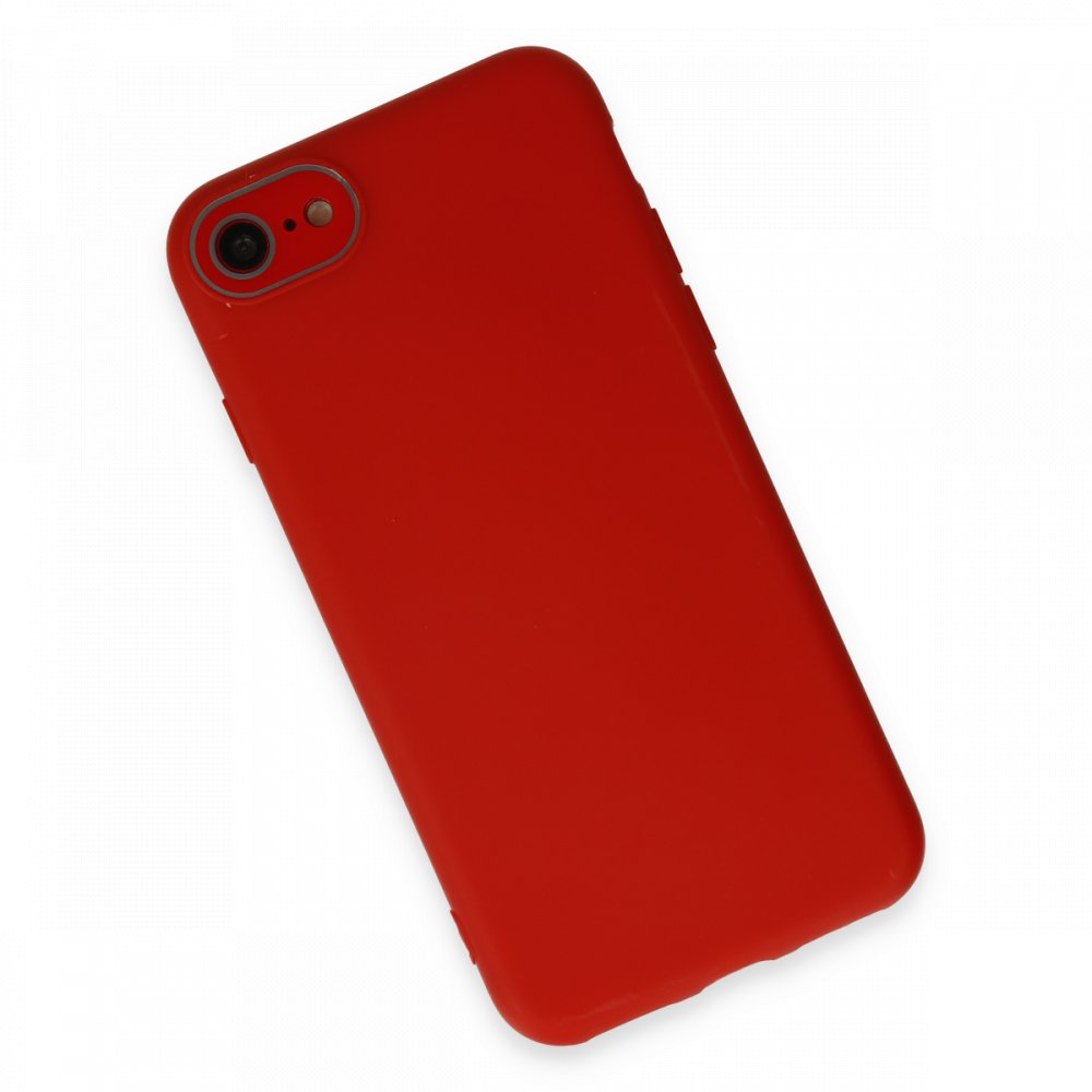 Newface iPhone SE 2020 Kılıf Lansman Glass Kapak - Kırmızı