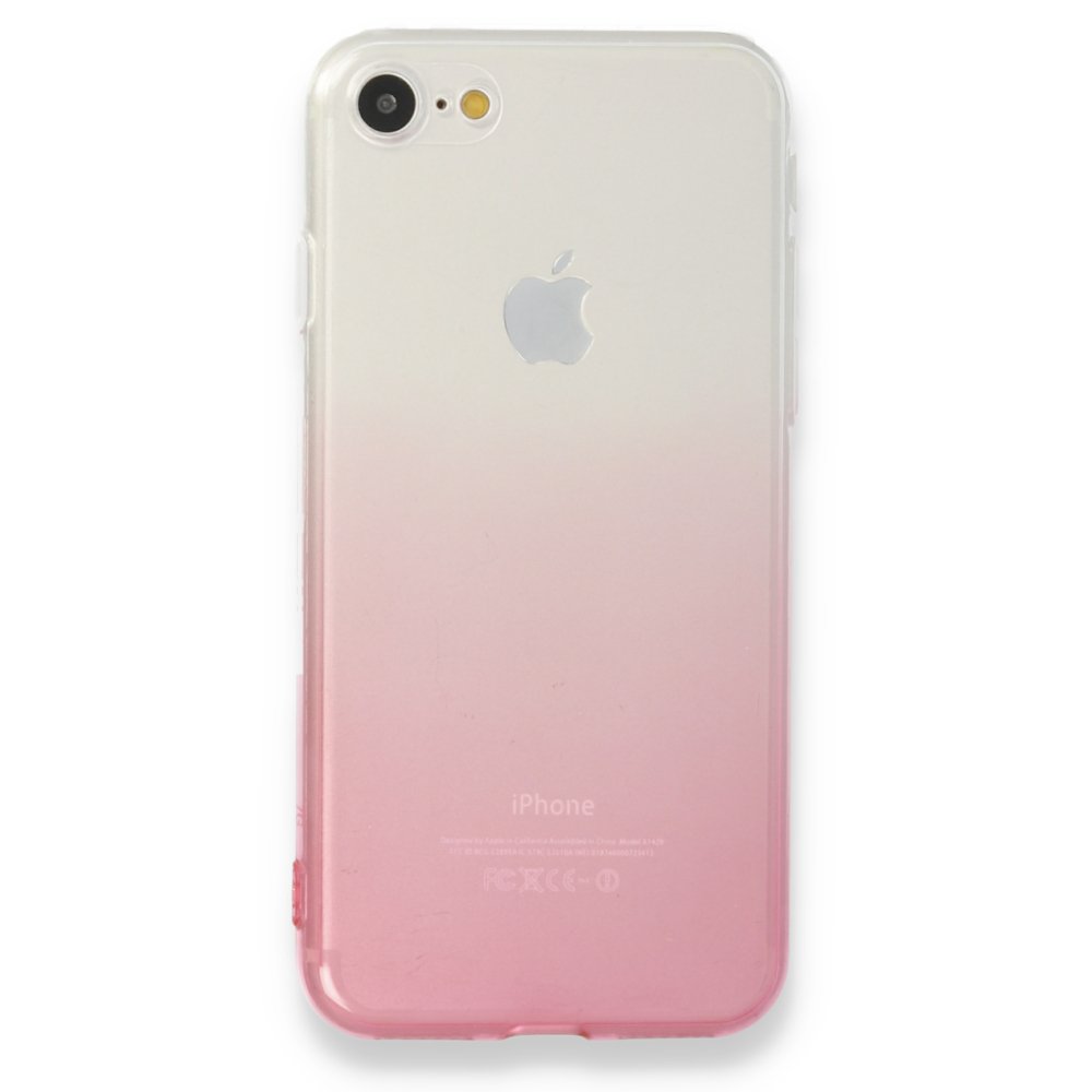 Newface iPhone SE 2020 Kılıf Lüx Çift Renkli Silikon - Pembe