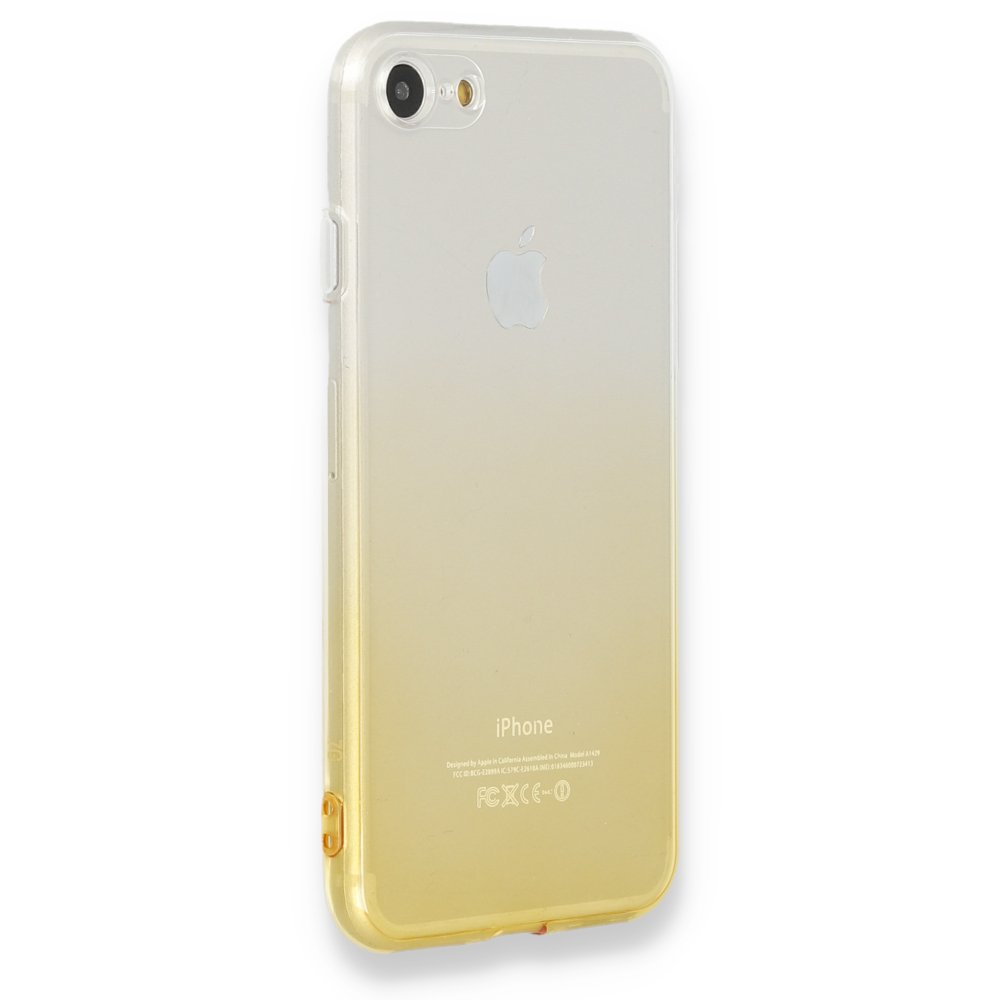 Newface iPhone 8 Kılıf Lüx Çift Renkli Silikon - Sarı