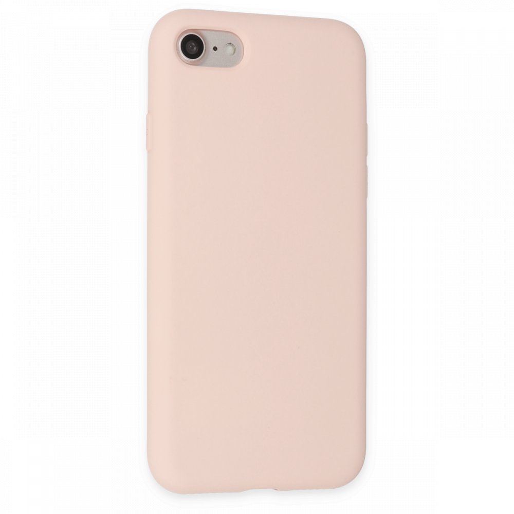 Newface iPhone SE 2020 Kılıf Nano içi Kadife Silikon - Pudra