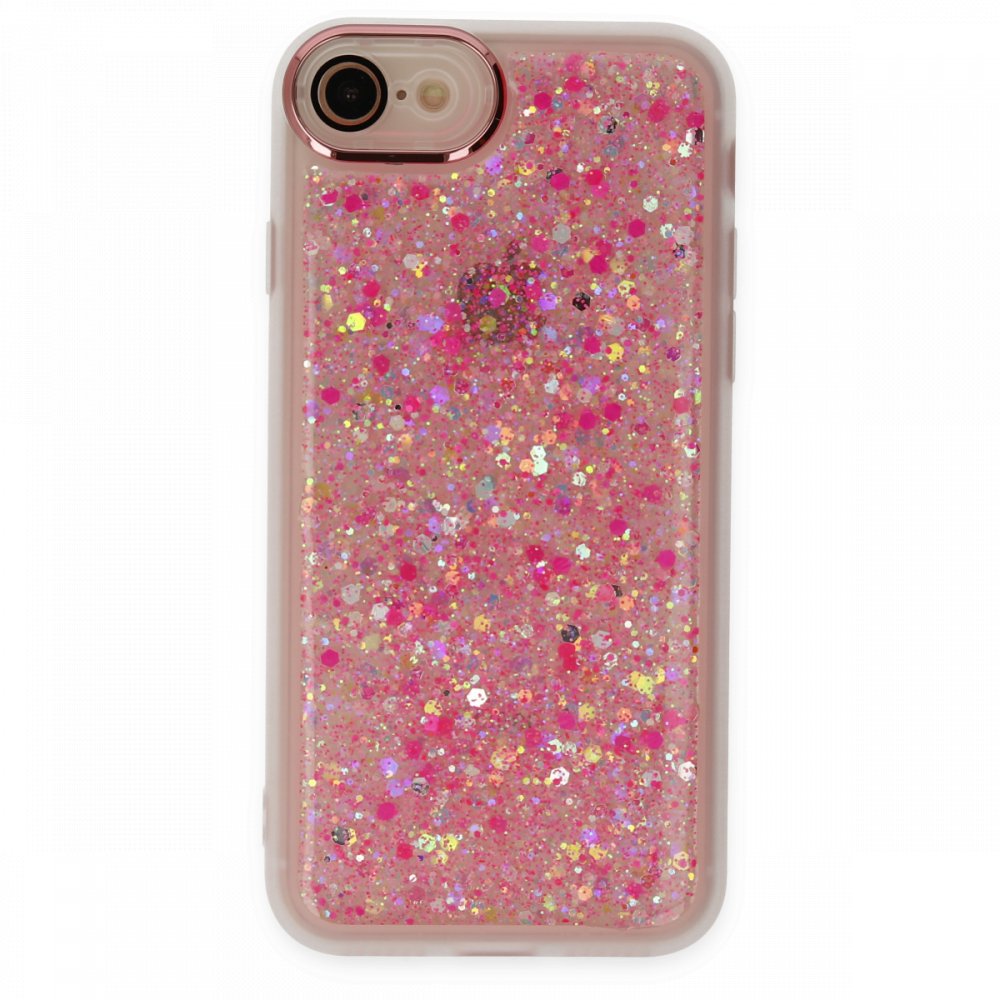 Newface iPhone SE 2020 Kılıf Neon Light Silikon - Pudra