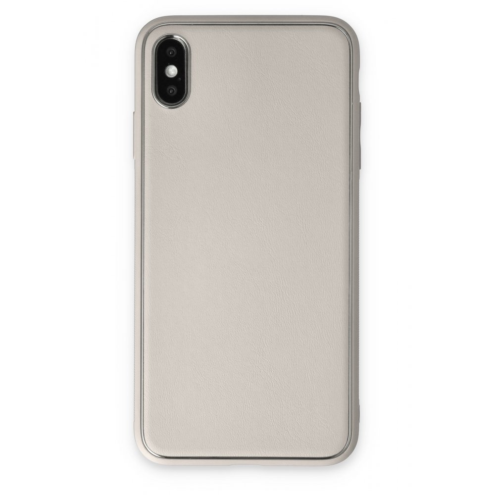 Newface iPhone X Kılıf Coco Deri Silikon Kapak - Beyaz