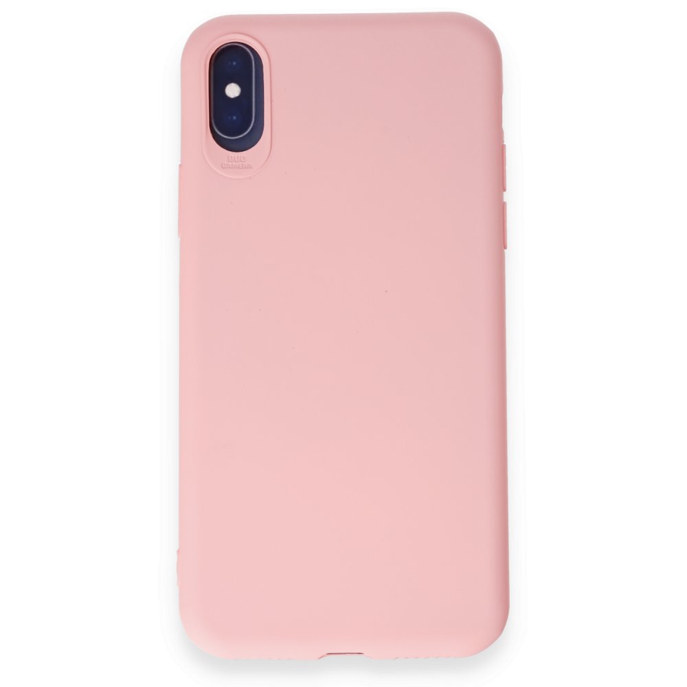 Newface iPhone X Kılıf First Silikon - Pudra