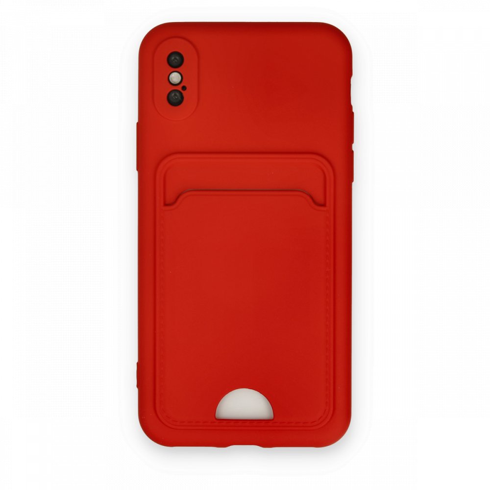 Newface iPhone X Kılıf Kelvin Kartvizitli Silikon - Kırmızı