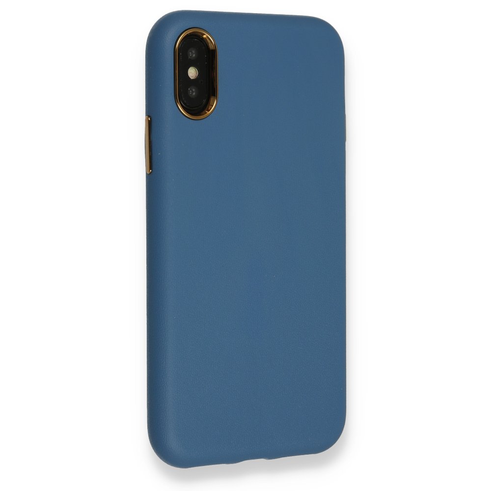 Newface iPhone X Kılıf Label Kapak - Mavi