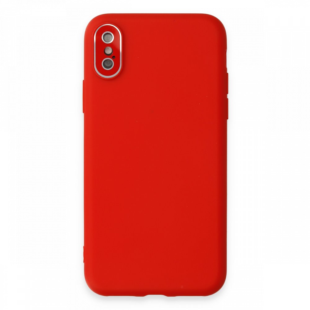 Newface iPhone X Kılıf Lansman Glass Kapak - Kırmızı