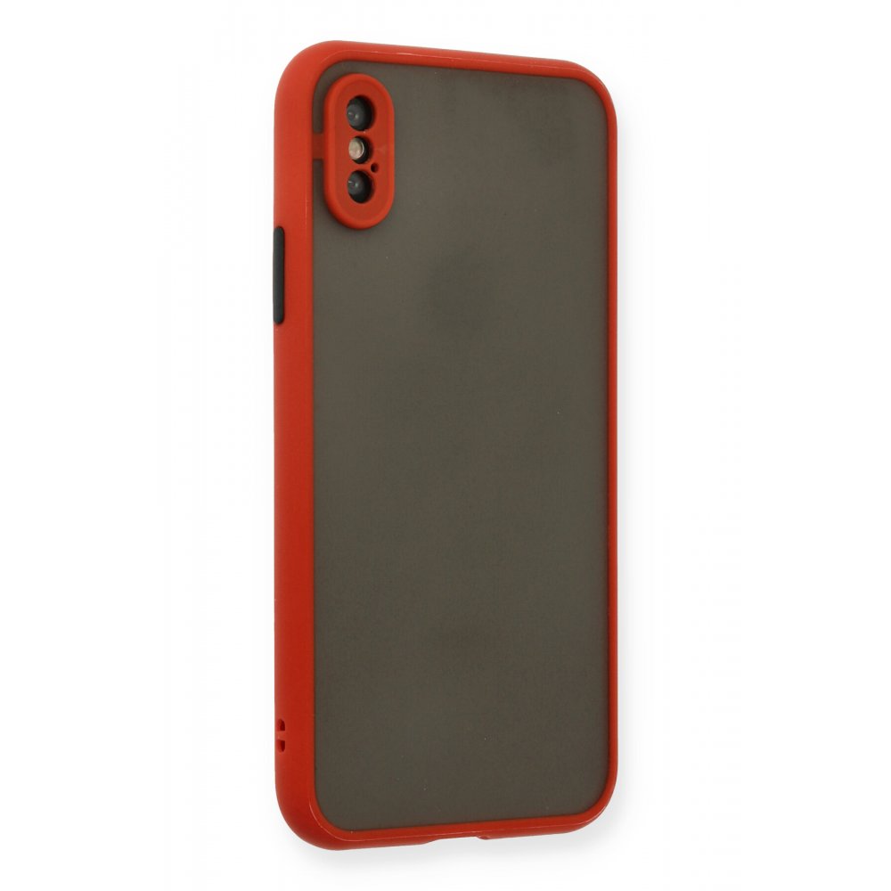 Newface iPhone X Kılıf Montreal Silikon Kapak - Kırmızı