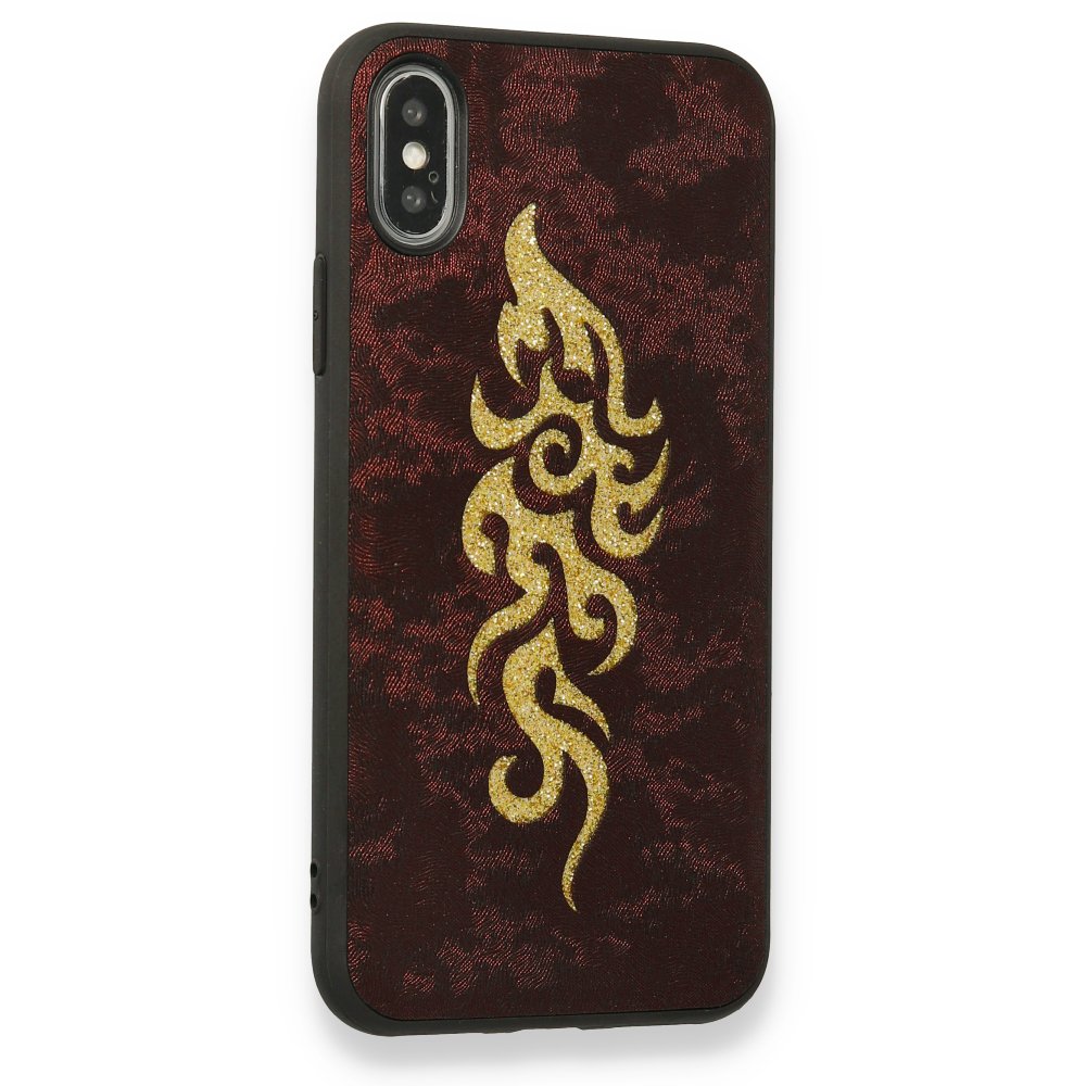 Newface iPhone XS Kılıf Motif Silikon Kapak - Kahverengi