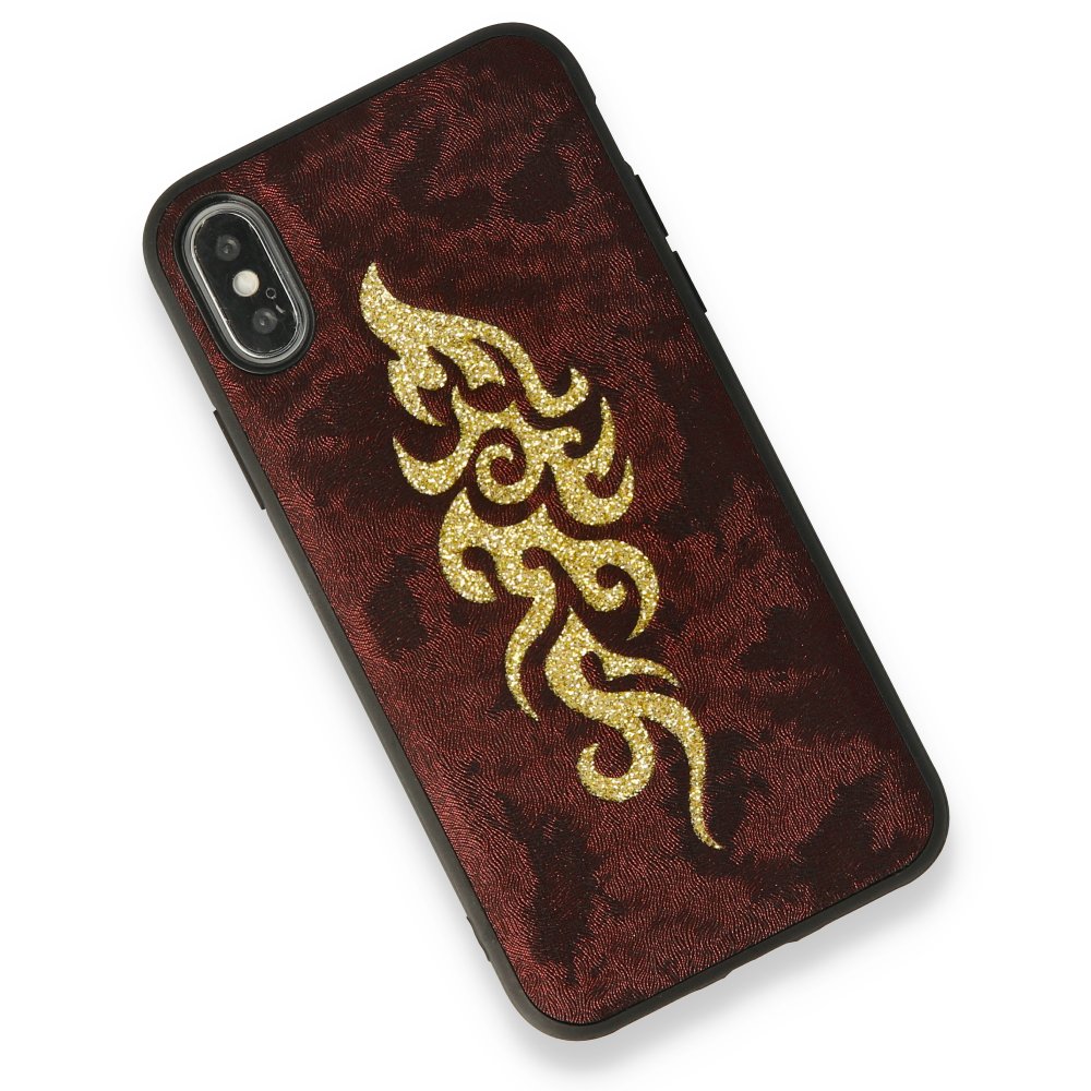 Newface iPhone XS Kılıf Motif Silikon Kapak - Kahverengi