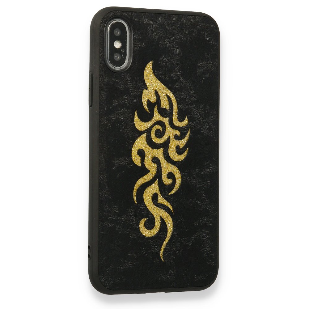 Newface iPhone XS Kılıf Motif Silikon Kapak - Siyah