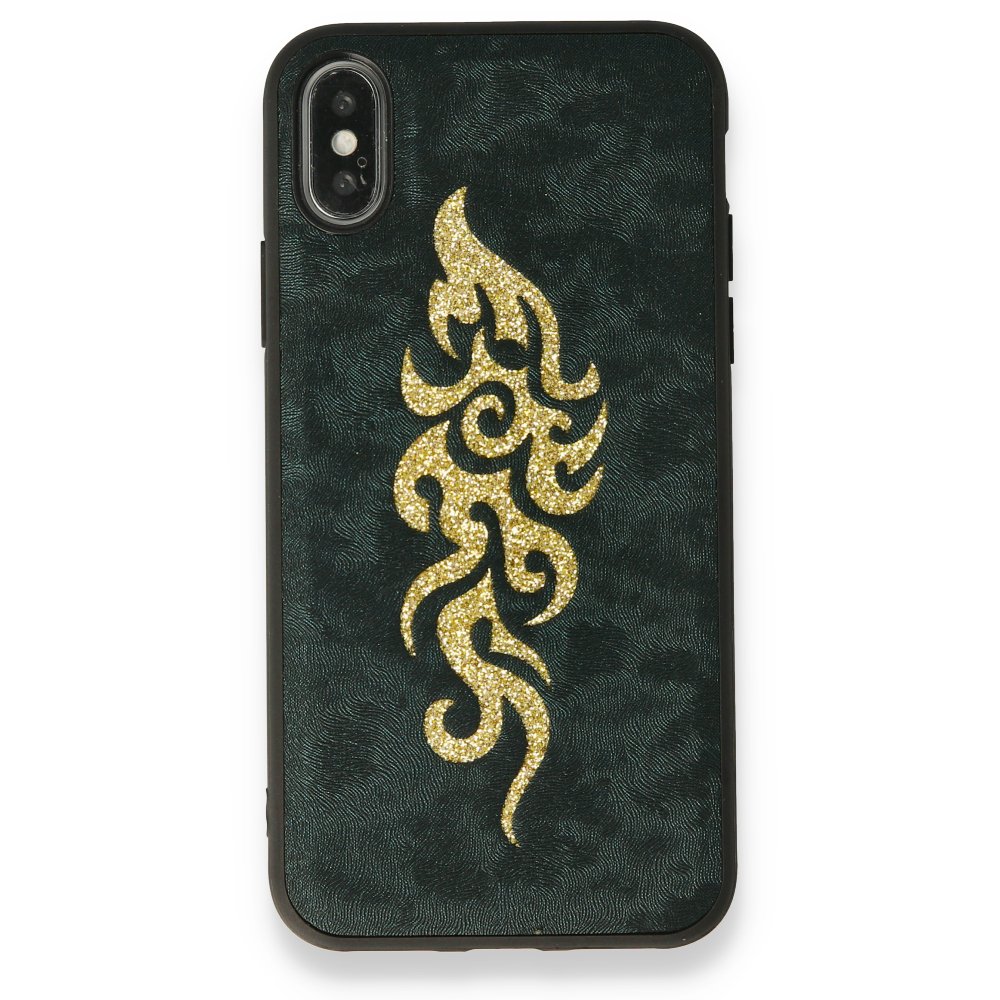 Newface iPhone XS Kılıf Motif Silikon Kapak - Yeşil