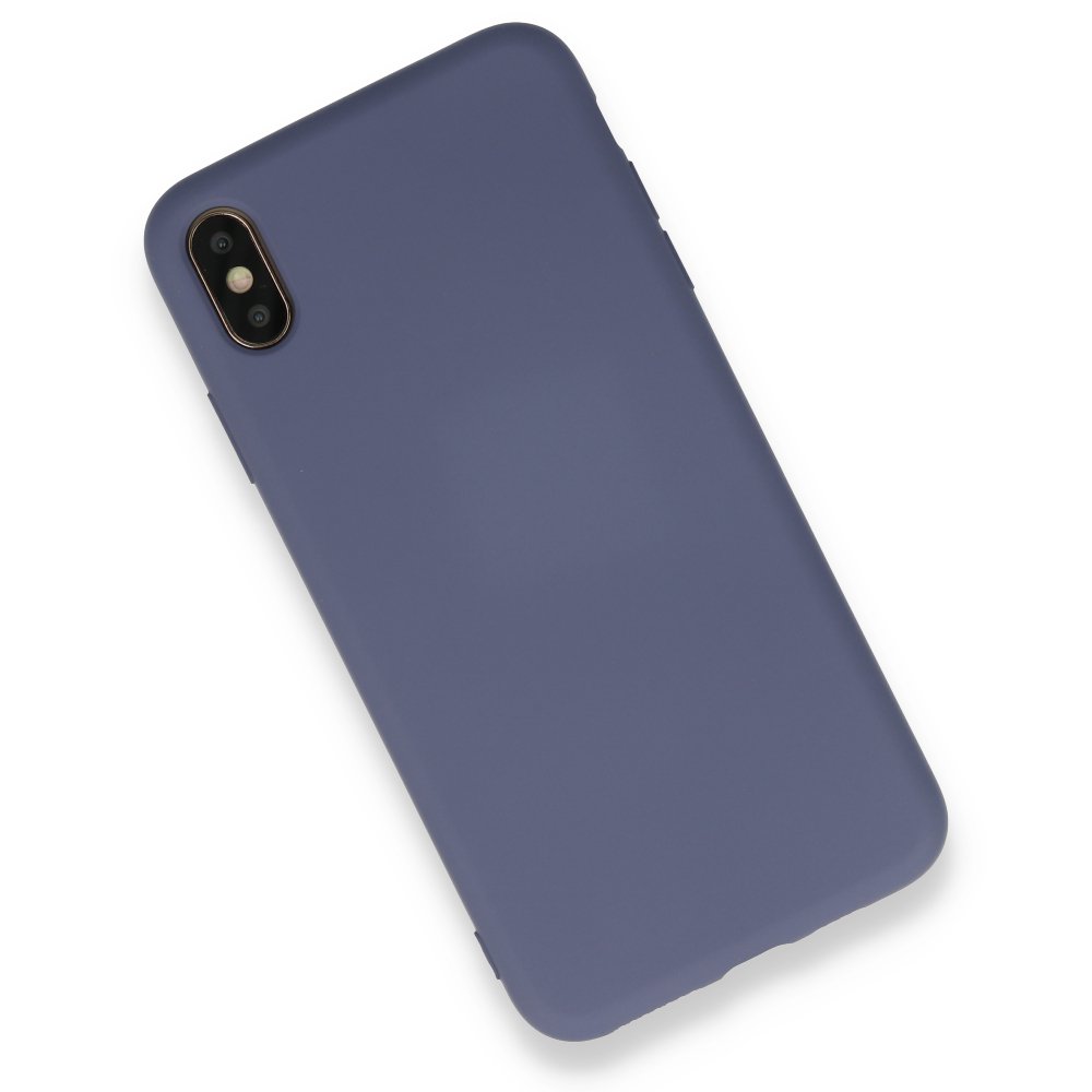Newface iPhone XS Max Kılıf Nano içi Kadife Silikon - Gri