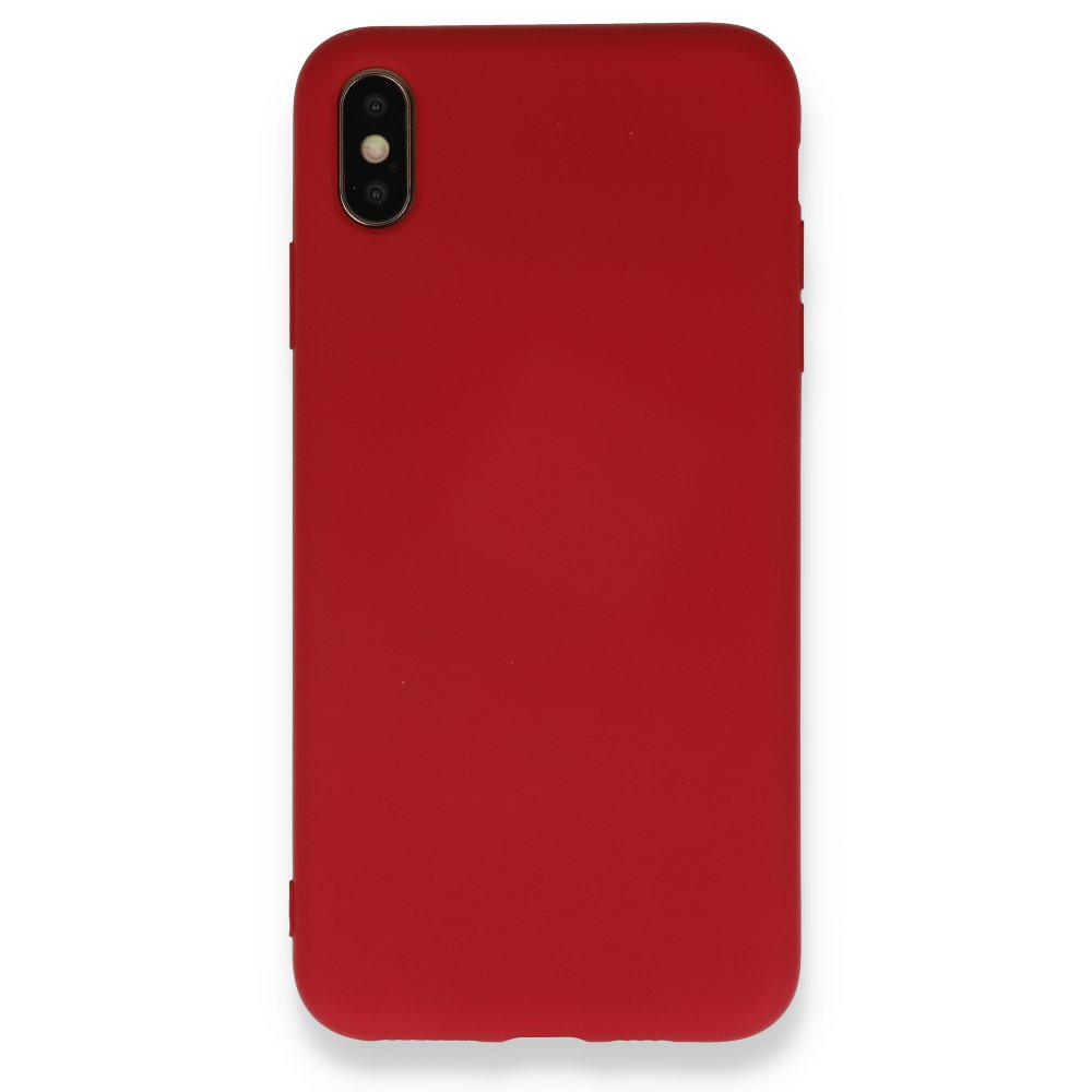 Newface iPhone XS Kılıf Nano içi Kadife  Silikon - Kırmızı