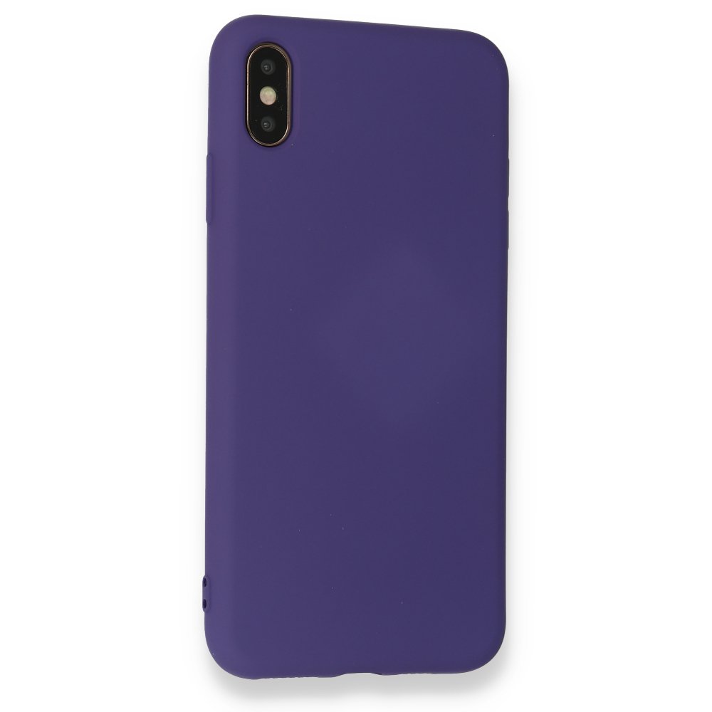 Newface iPhone X Kılıf Nano içi Kadife Silikon - Mor