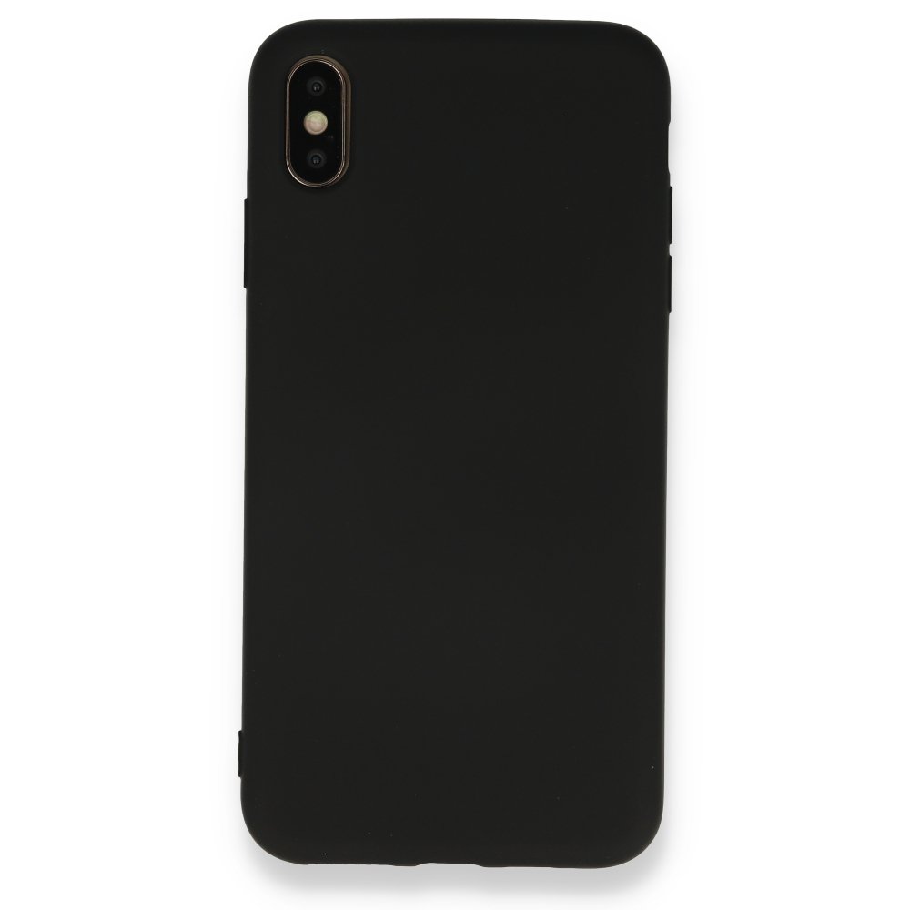 Newface iPhone XS Kılıf Nano içi Kadife Silikon - Siyah