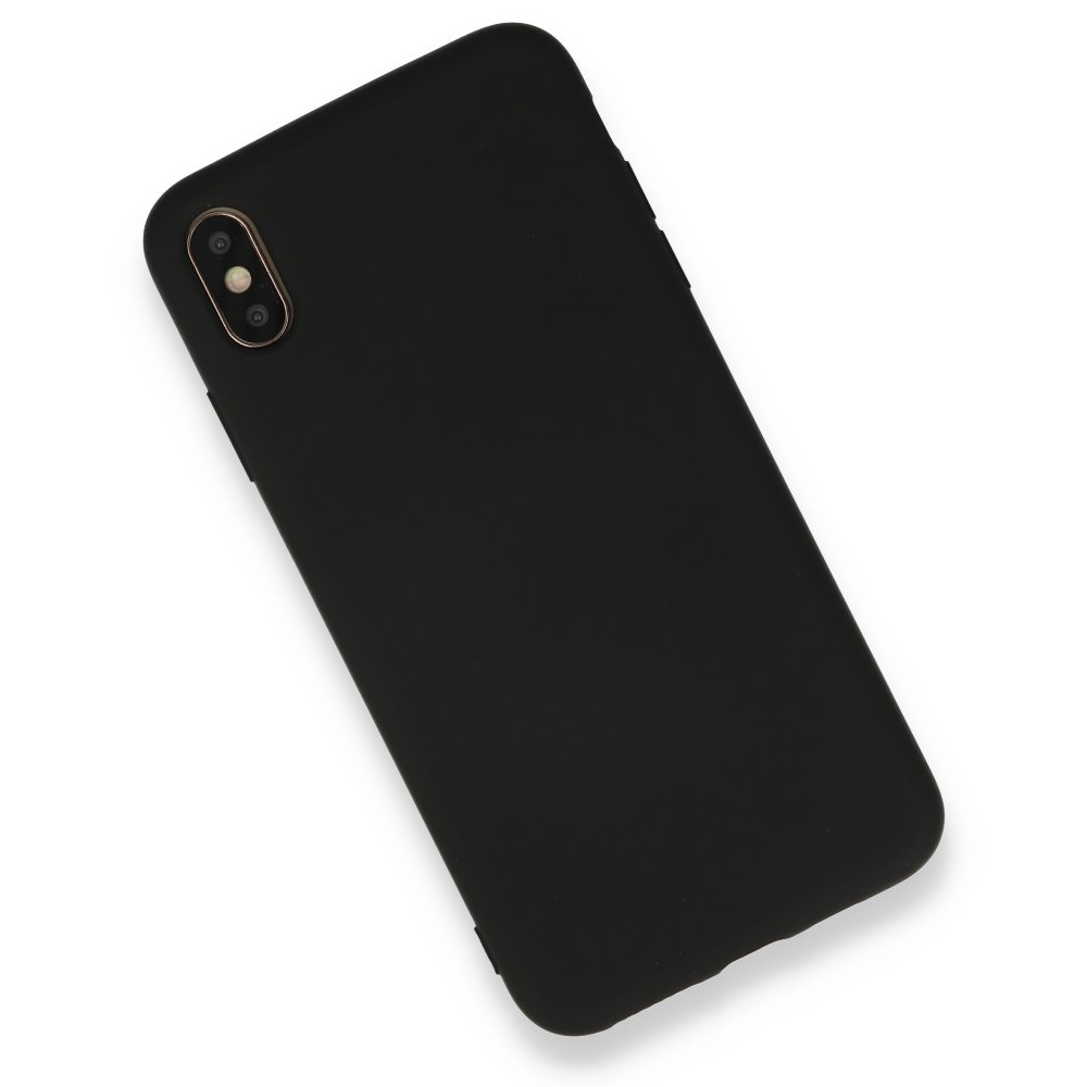 Newface iPhone X Kılıf Nano içi Kadife Silikon - Siyah