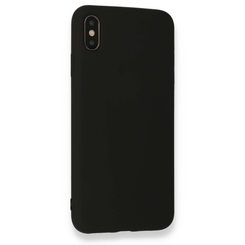 Newface iPhone XS Kılıf Nano içi Kadife Silikon - Siyah