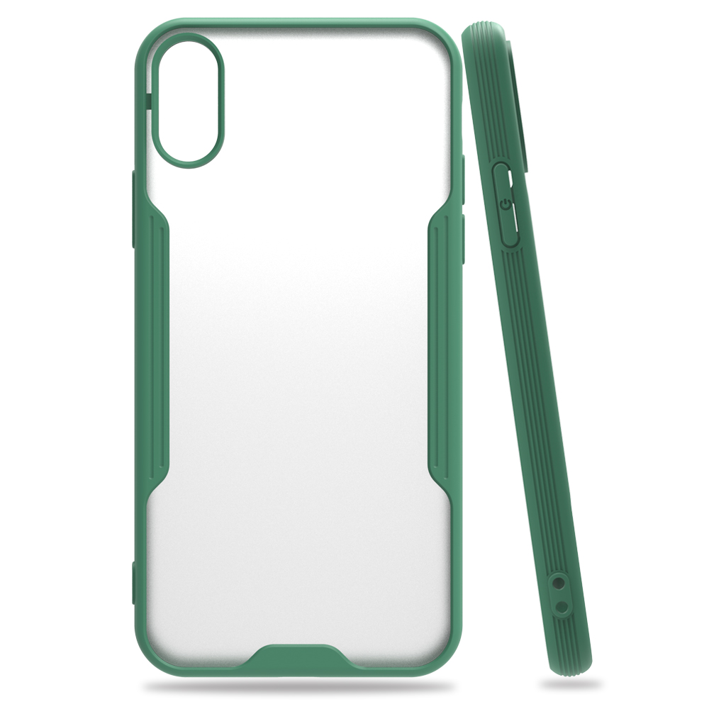 Newface iPhone X Kılıf Platin Silikon - Yeşil