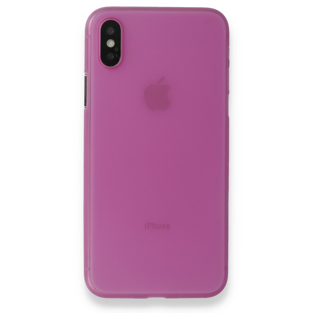 Newface iPhone X Kılıf PP Ultra İnce Kapak - Pembe