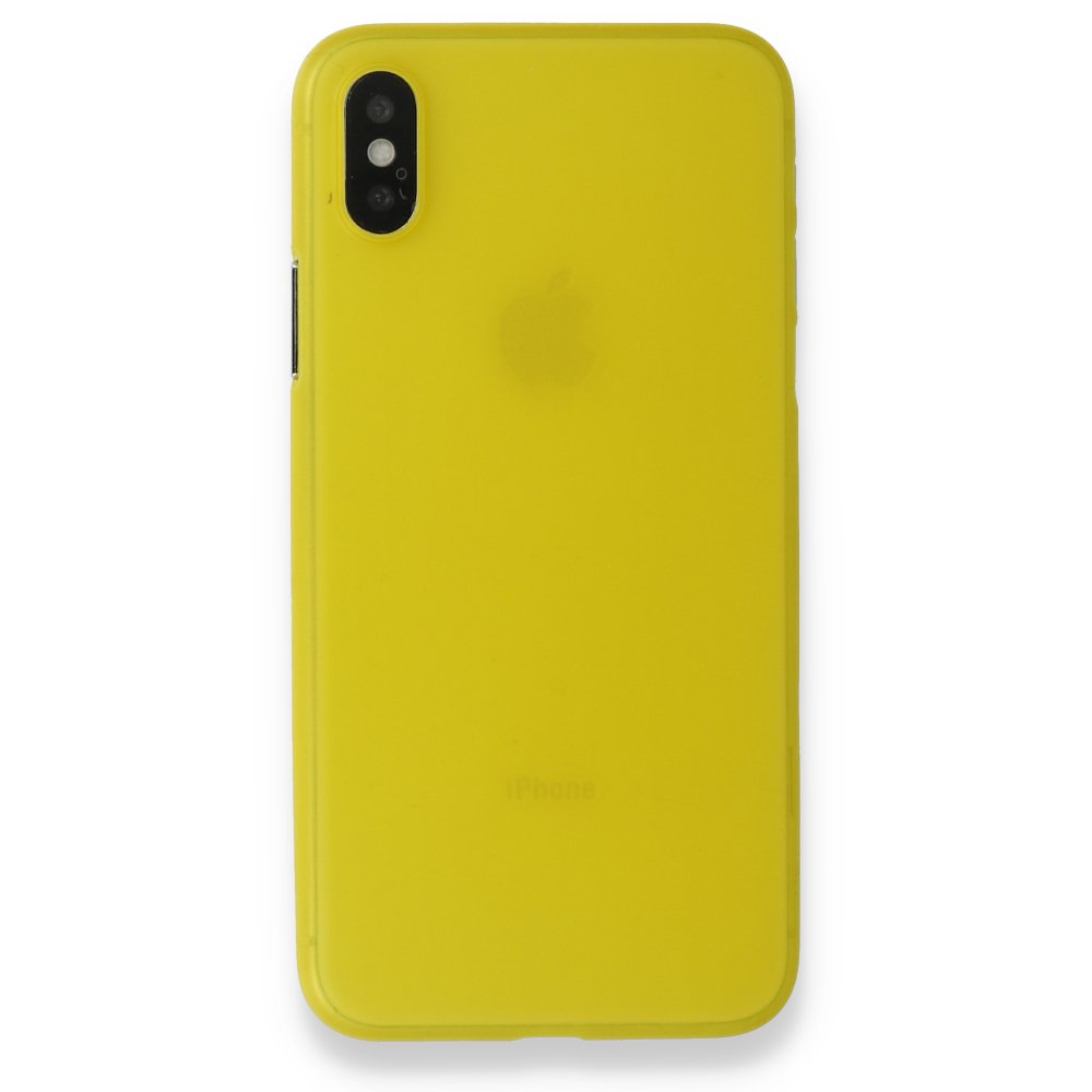 Newface iPhone X Kılıf PP Ultra İnce Kapak - Sarı