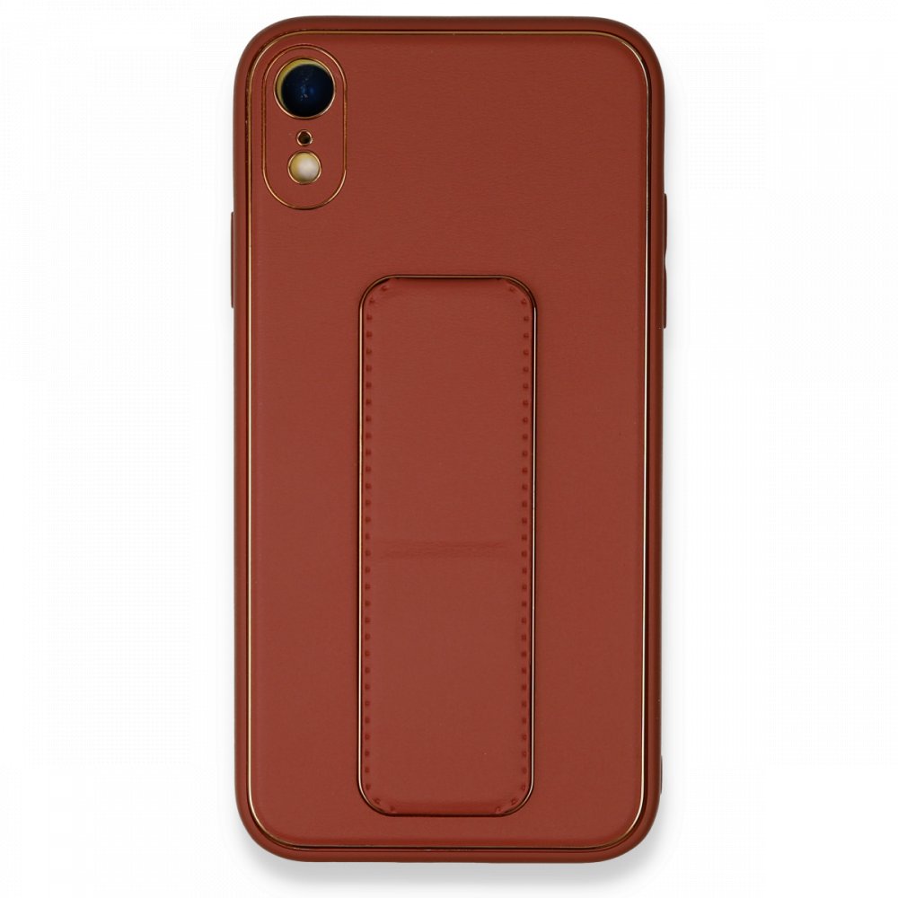 Newface iPhone XR Kılıf Coco Deri Standlı Kapak - Fuşya
