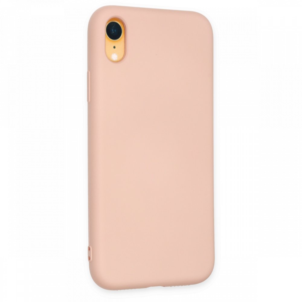 Newface iPhone XR Kılıf Nano içi Kadife Silikon - Pudra
