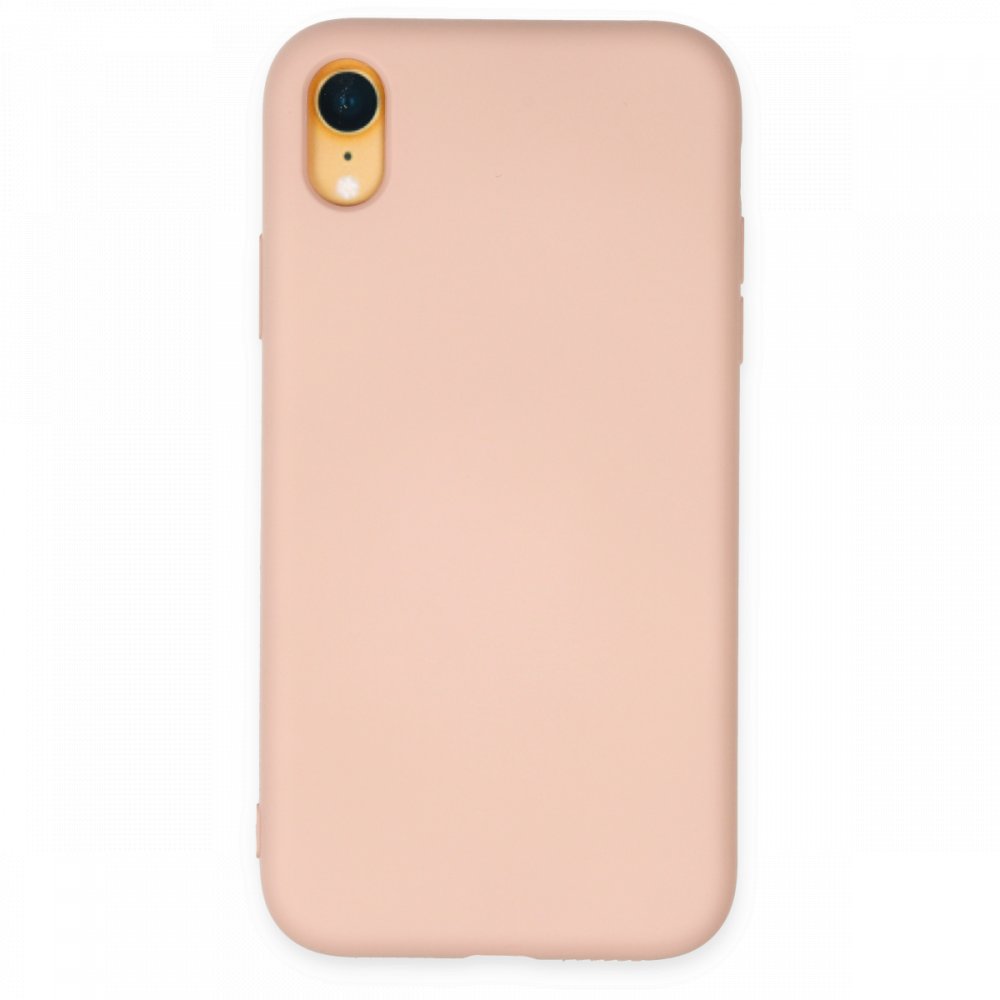 Newface iPhone XR Kılıf Nano içi Kadife Silikon - Pudra
