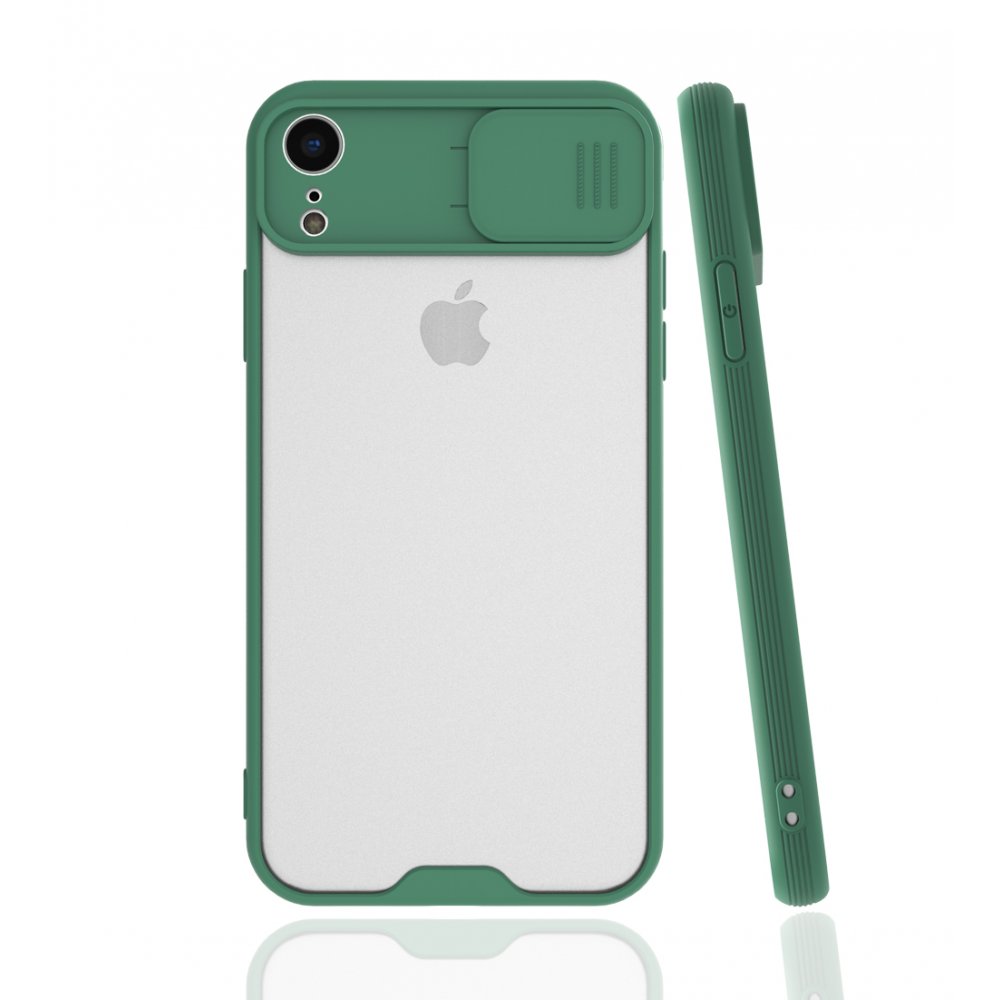 Newface iPhone XR Kılıf Platin Kamera Koruma Silikon - Yeşil