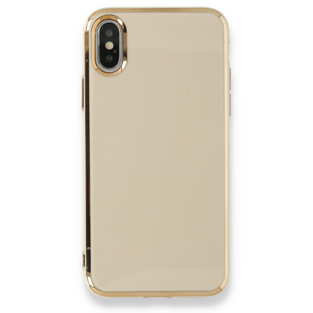 Newface iPhone XS Kılıf İkon Silikon - Gold