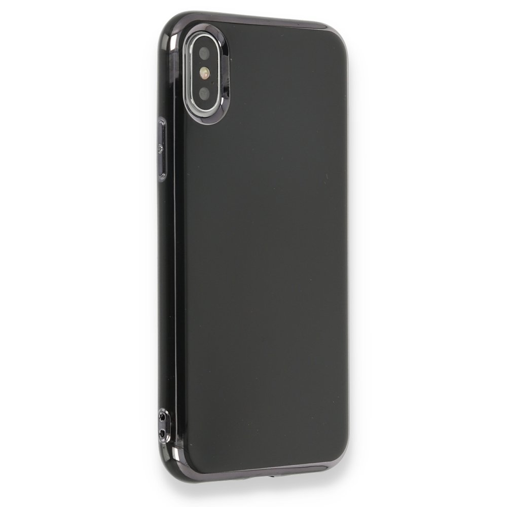 Newface iPhone XS Kılıf İkon Silikon - Siyah