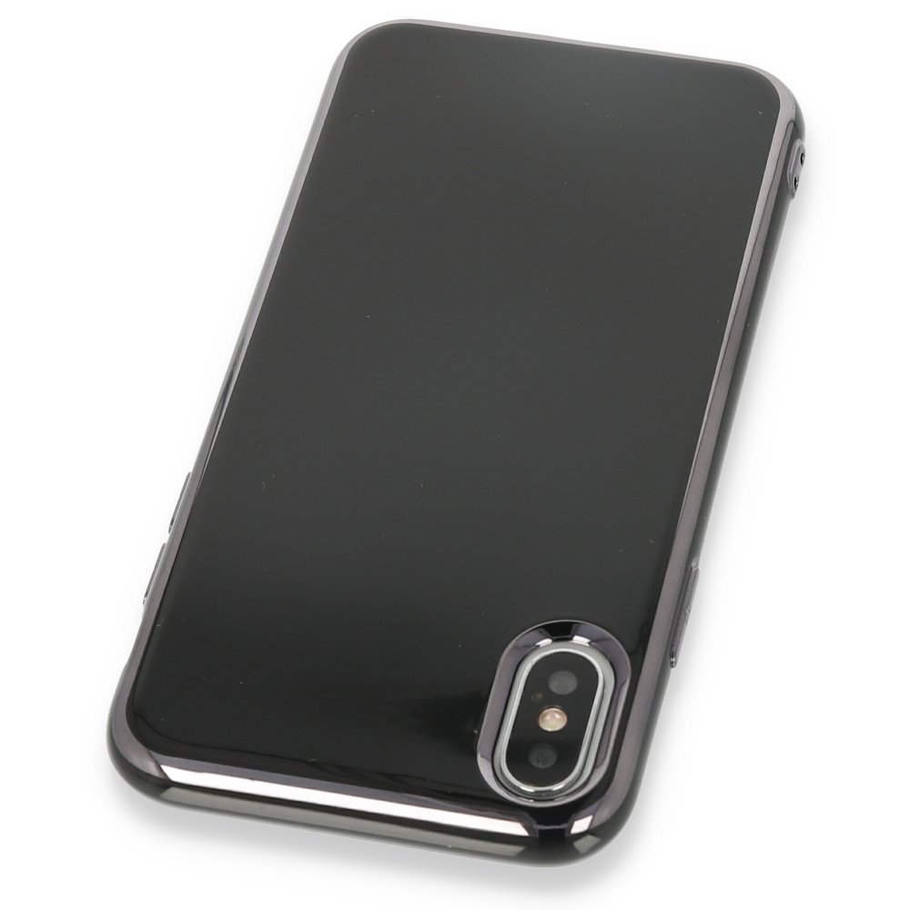 Newface iPhone XS Kılıf İkon Silikon - Siyah
