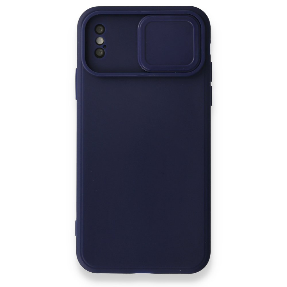 Newface iPhone XS Kılıf Color Lens Silikon - Lacivert