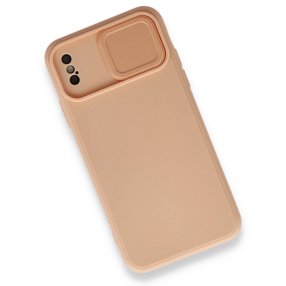 Newface iPhone XS Kılıf Color Lens Silikon - Pudra
