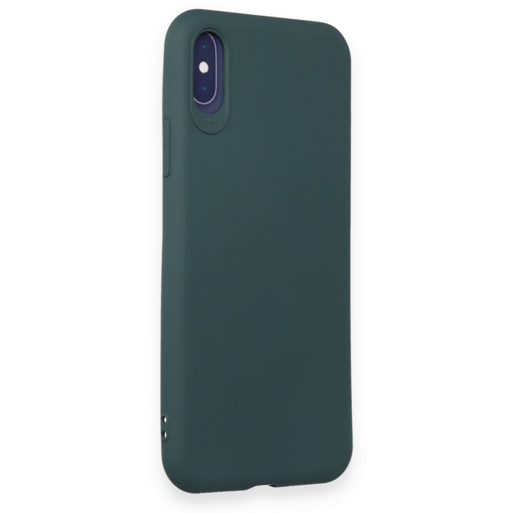 Newface iPhone XS Kılıf First Silikon - Koyu Yeşil