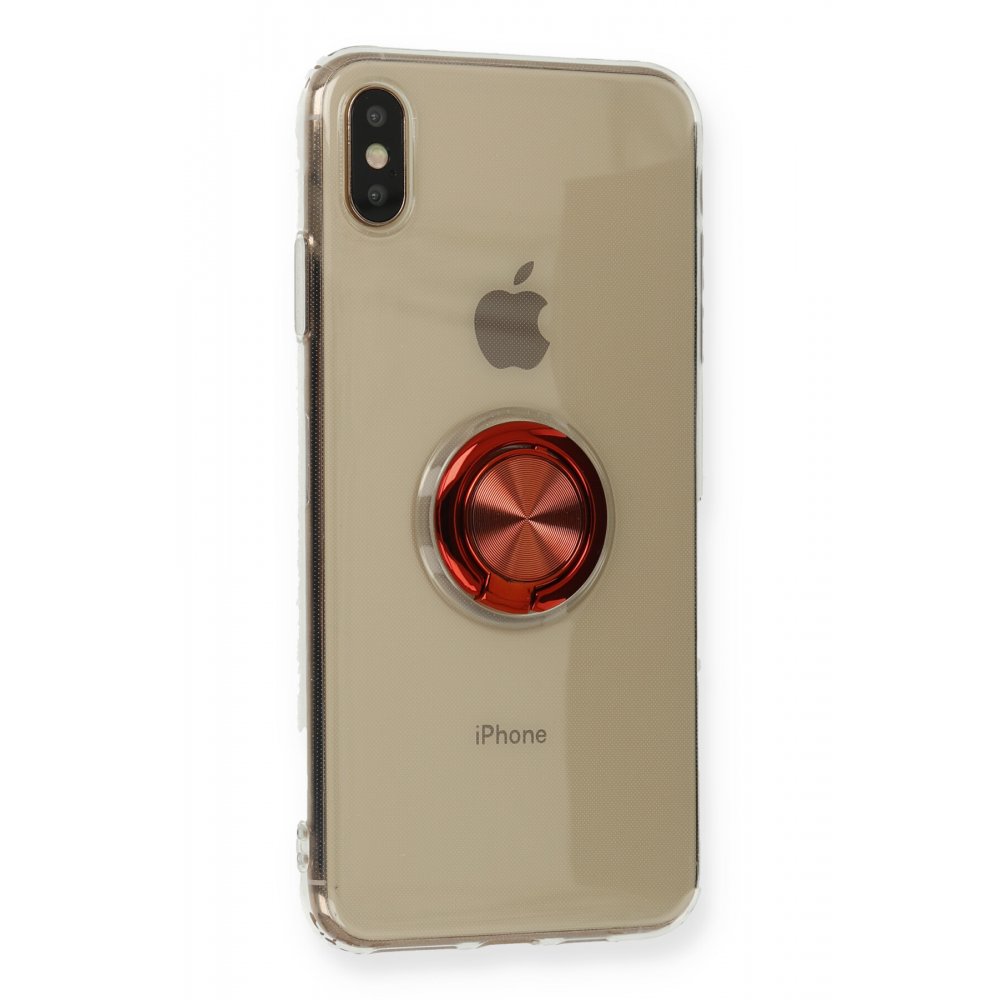 Newface iPhone XS Kılıf Gros Yüzüklü Silikon - Kırmızı