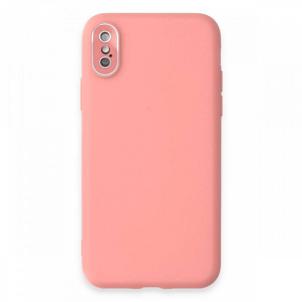 Newface iPhone XS Kılıf Lansman Glass Kapak - Pembe