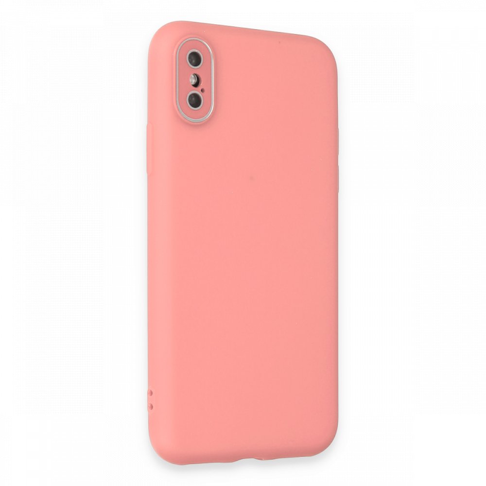 Newface iPhone XS Kılıf Lansman Glass Kapak - Pembe