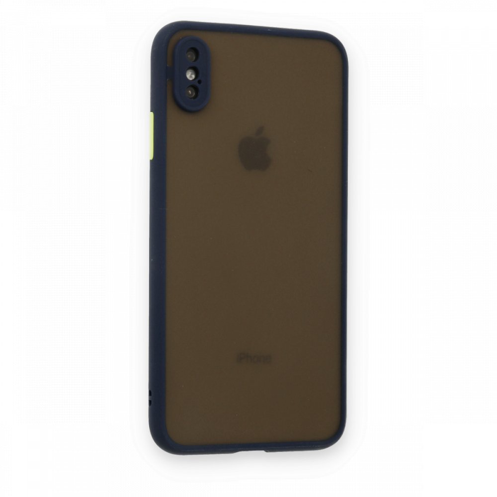 Newface iPhone XS Kılıf Montreal Silikon Kapak - Lacivert