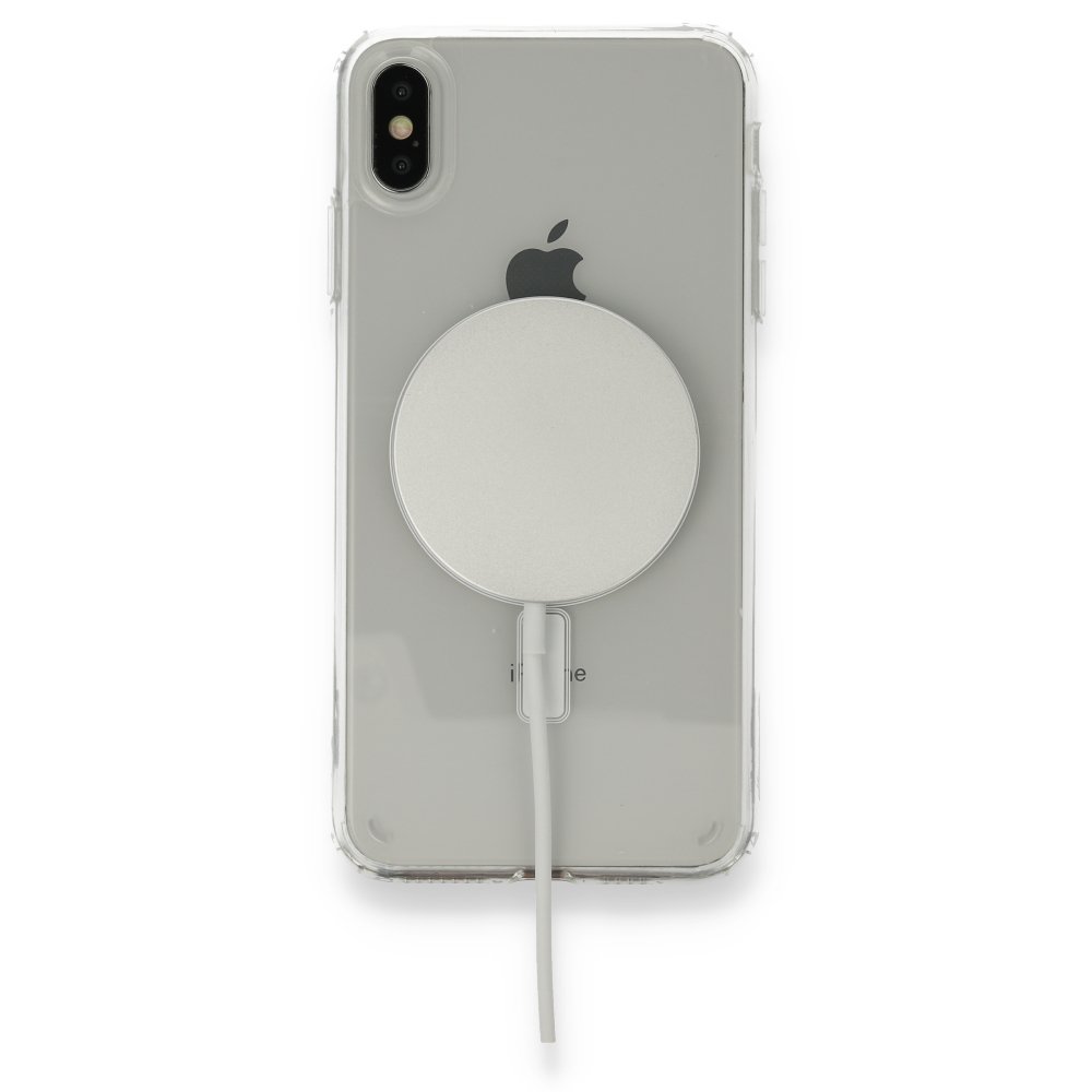 Newface iPhone XS Kılıf Magneticsafe Şeffaf Silikon - Şeffaf