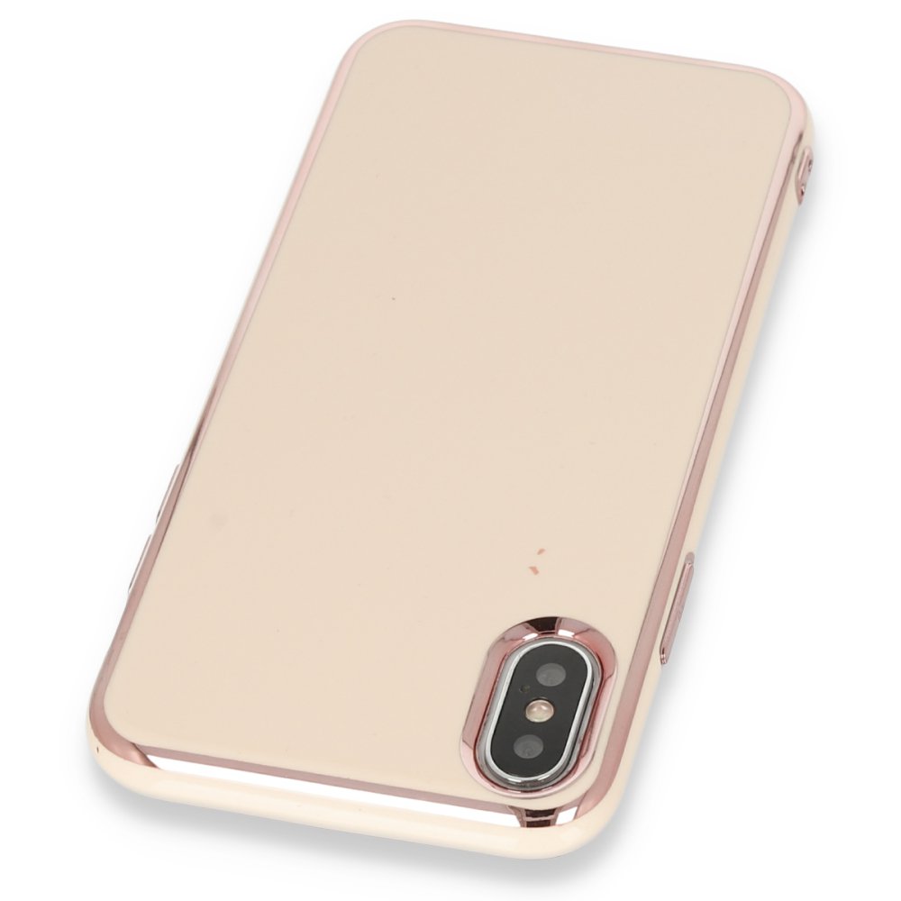 Newface iPhone XS Max Kılıf İkon Silikon - Rose Gold