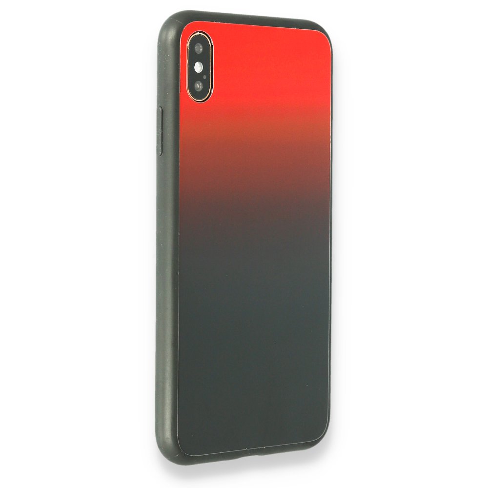 Newface iPhone XS Max Kılıf Grady Silikon - Kırmızı-Siyah