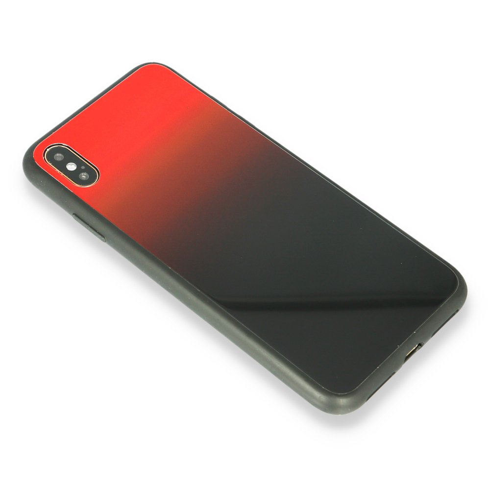 Newface iPhone XS Max Kılıf Grady Silikon - Kırmızı-Siyah