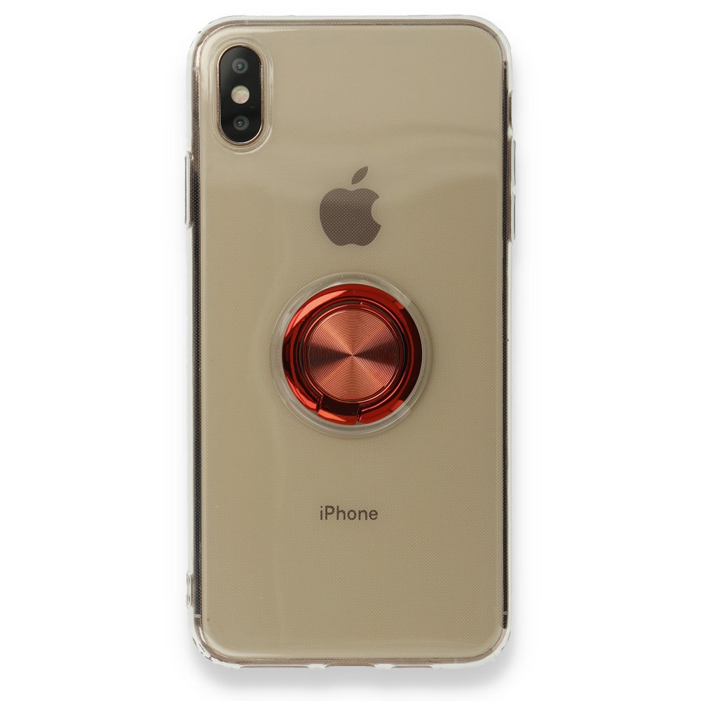 Newface iPhone XS Max Kılıf Gros Yüzüklü Silikon - Kırmızı