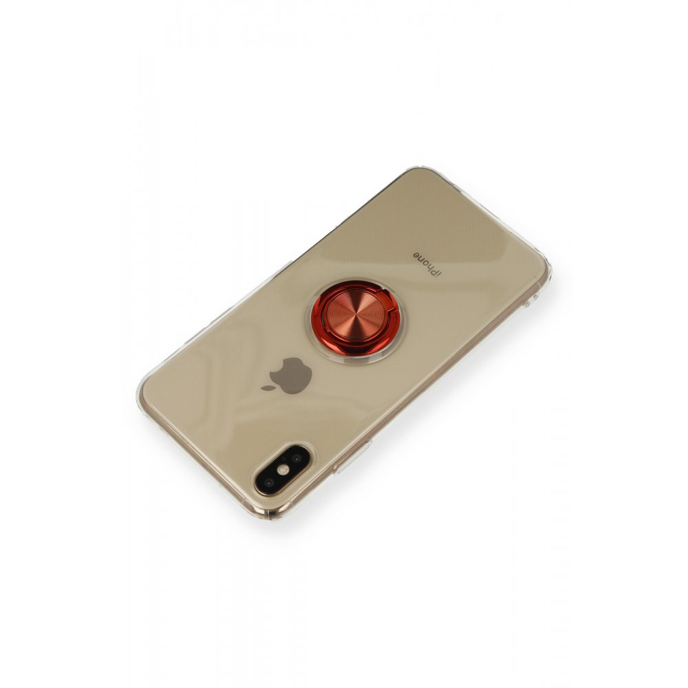 Newface iPhone XS Max Kılıf Gros Yüzüklü Silikon - Kırmızı