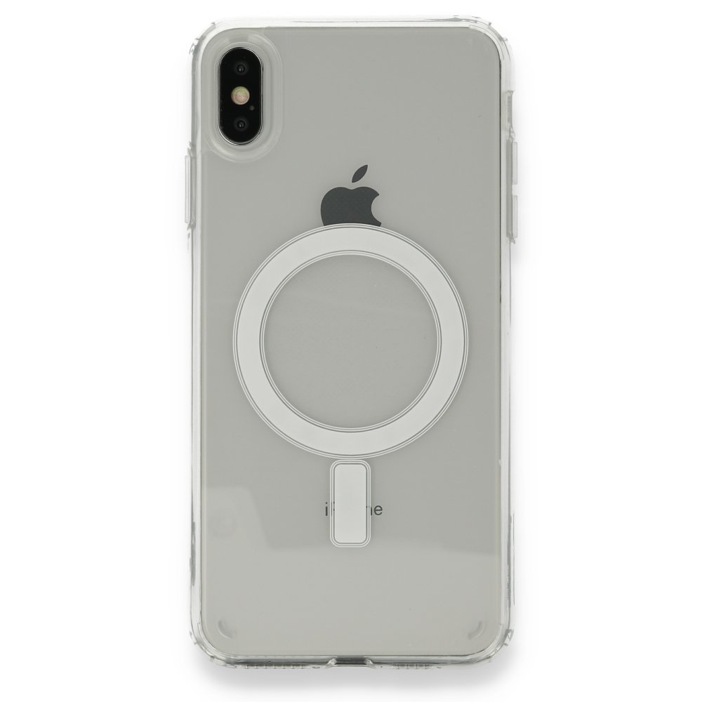 Newface iPhone XS Max Kılıf Magneticsafe Şeffaf Silikon - Şeffaf