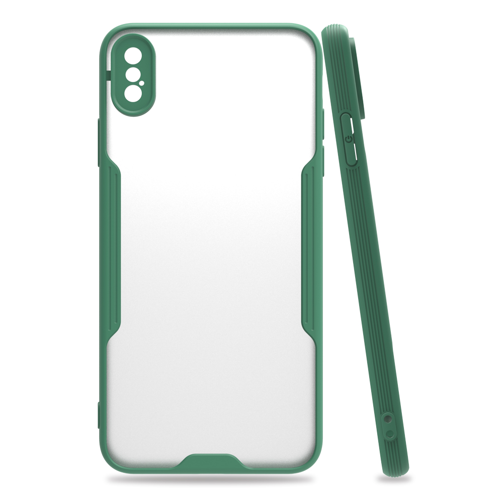 Newface iPhone XS Max Kılıf Platin Silikon - Yeşil