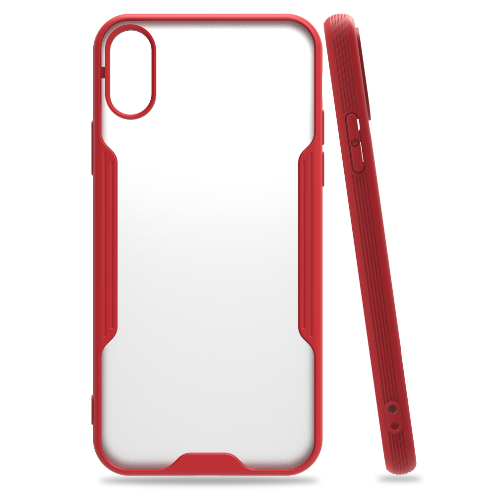 Newface iPhone XS Kılıf Platin Silikon - Kırmızı