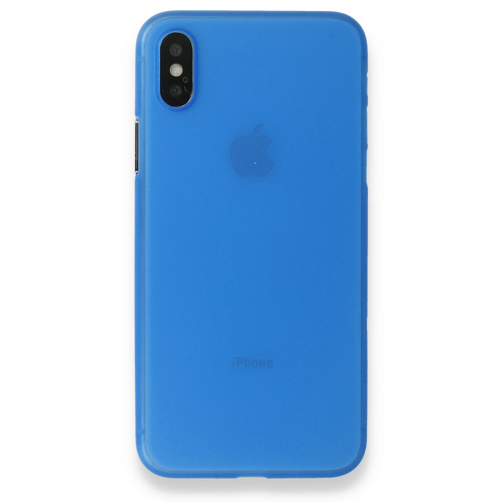 Newface iPhone XS Kılıf PP Ultra İnce Kapak - Mavi
