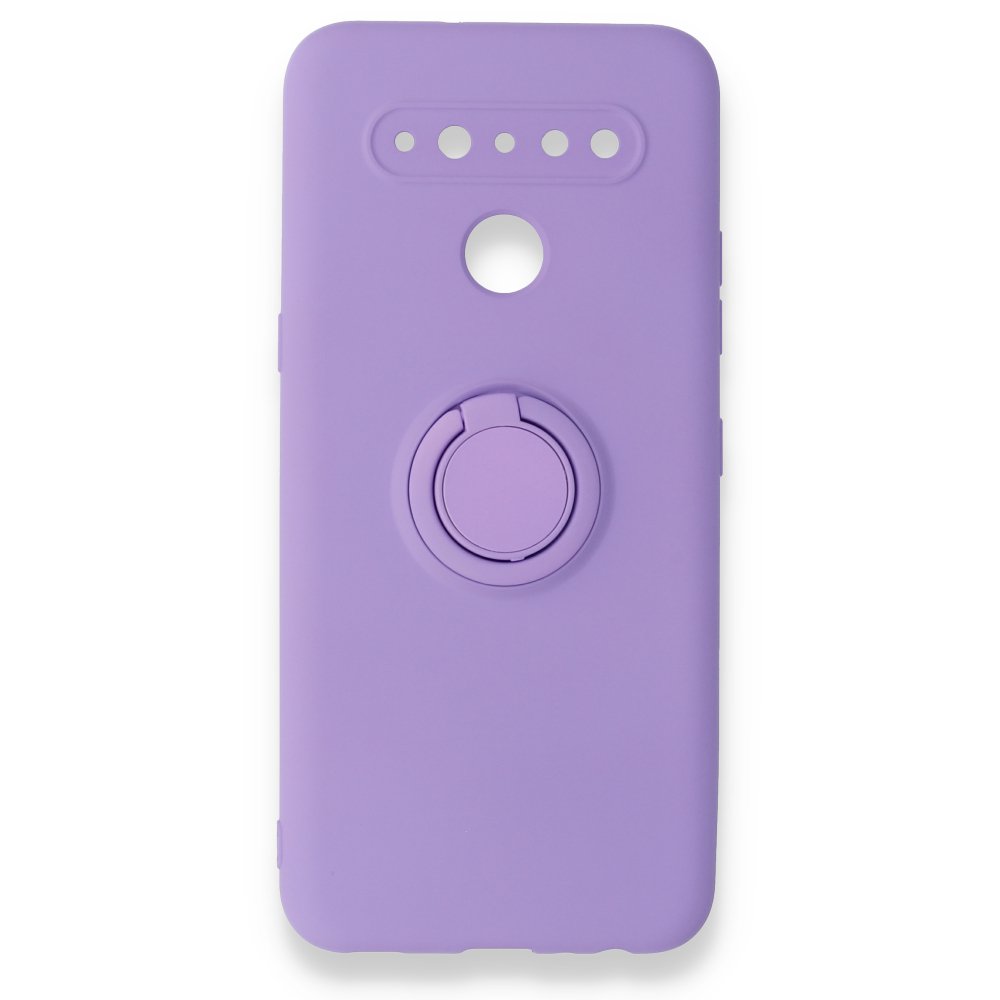 Newface LG K41S Kılıf Viktor Yüzüklü Silikon - Mor