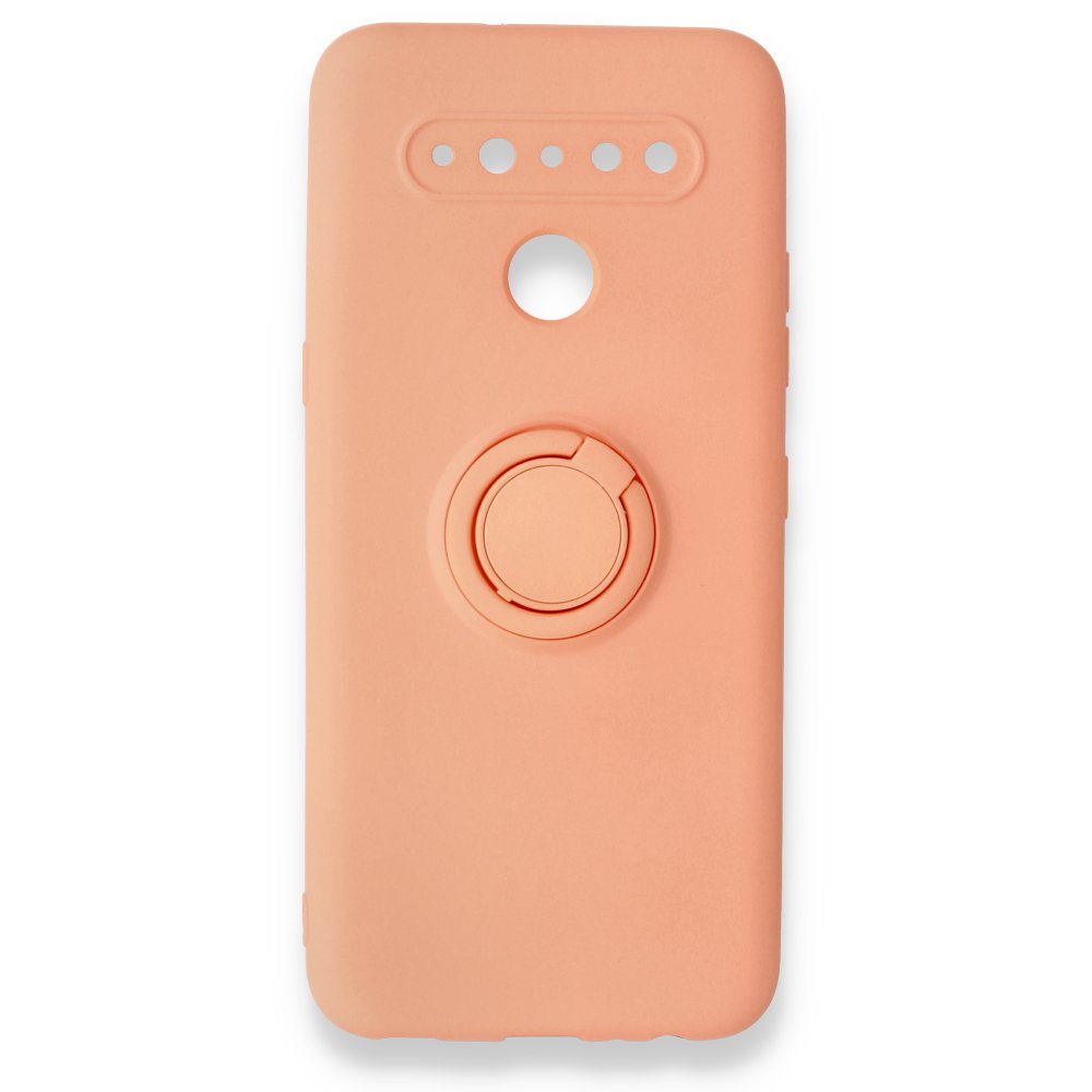 Newface LG K41S Kılıf Viktor Yüzüklü Silikon - Pudra